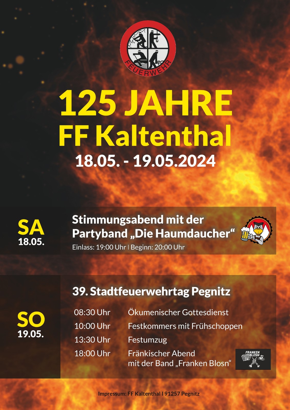 125-jähriges Jubiläum der FF Kaltenthal & 39. Tag der Feuerwehren der Stadt Pegnitz